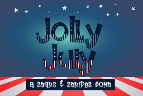 Jolly July Family: A Playful Display Font for Patriotic Digital Branding