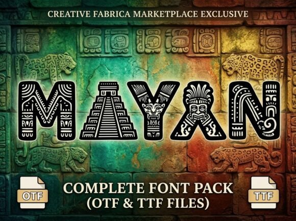 Mayan Display Font for Handmade Creators