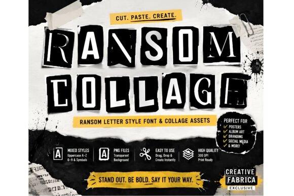 Ransom Collage: A Bold Display Font for Impactful Web Headlines
