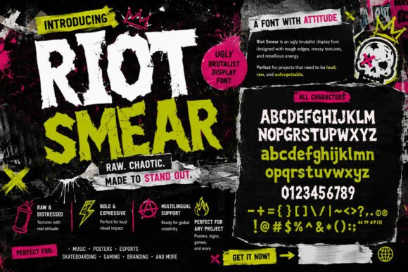 Riot Smear: A Display Font with Raw Editorial Heart