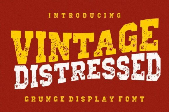 Vintage Distressed: A Bold Display Font for Digital Brand Impact